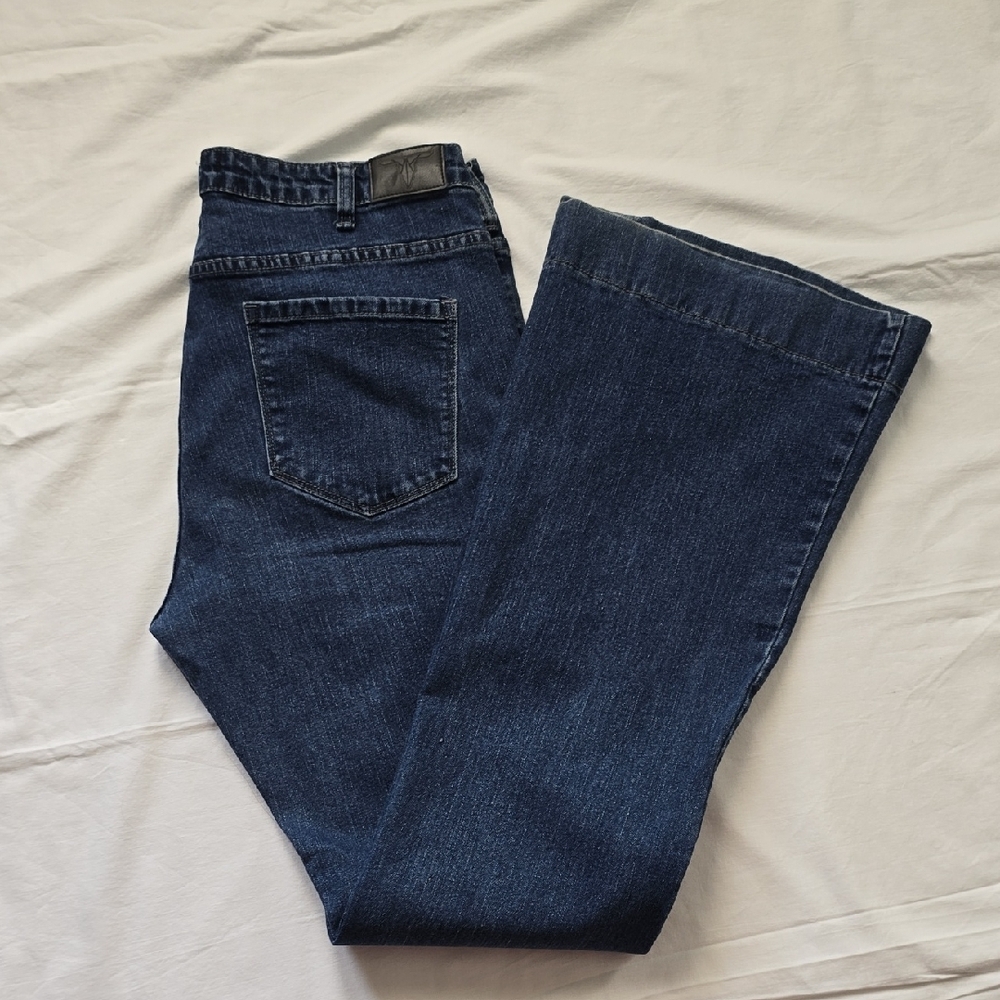 L&B Dark Blue Flare Jeans - Picture 14 of 15